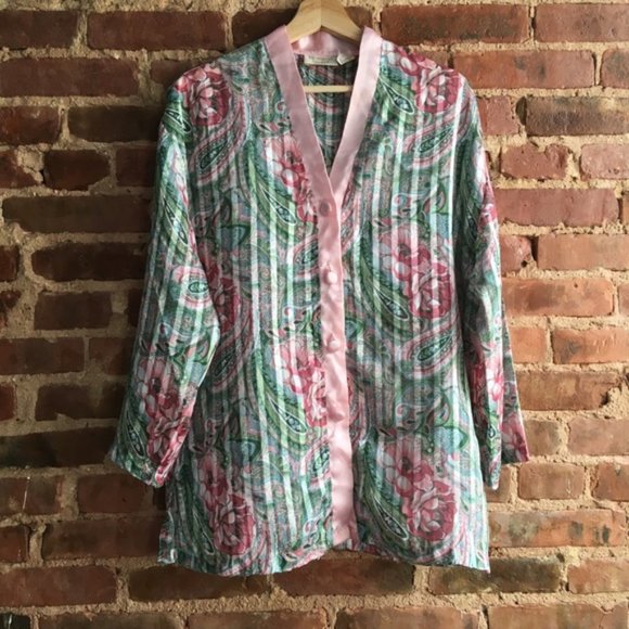 Victoria's Secret VTG Gold Label Sleep Shirt Size Small Floral - Picture 1 of 5